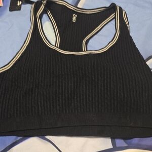 Victoria's Secret Black Ribbed Sports Bra